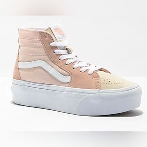 NEW Vans Sk8-Hi Tapered Stackform Peach Color block Platform Shoes